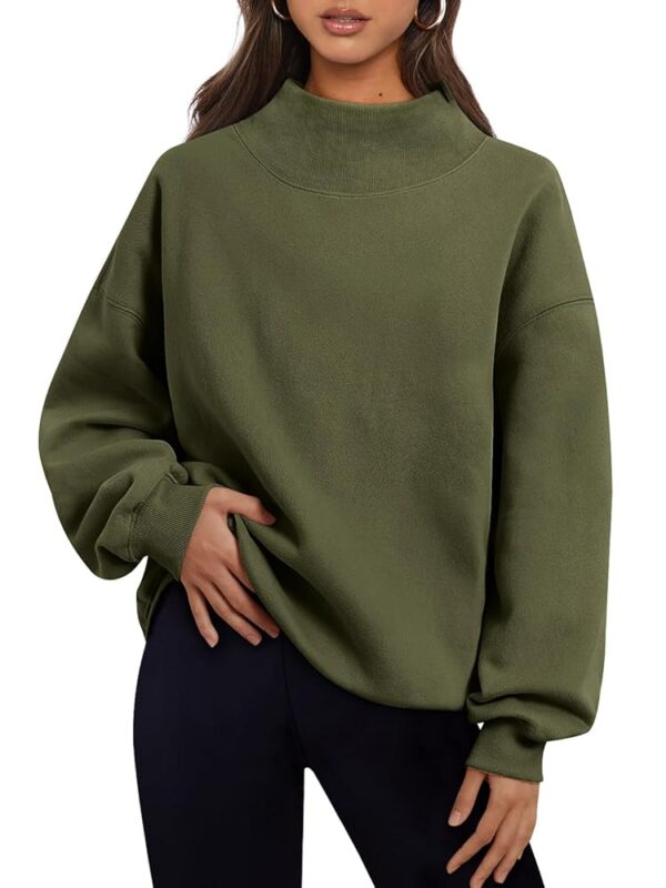 Trendy Queen Womens Oversized Sweatshirts Turtleneck Pullover Long Sleeve Hoodies Tops Fall Fashion Outfits 2025 Clothes