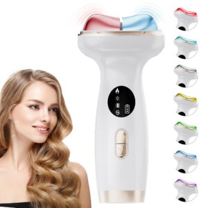 Upgraded Hot & Cold Dual Mode Face and Neck Beauty Massager, 7 in 1 LED Facial Sculptor, 7 Modes -Micro - Vibration - 7 Light -Heating -Ice Compress for Home Skin Care, Face...