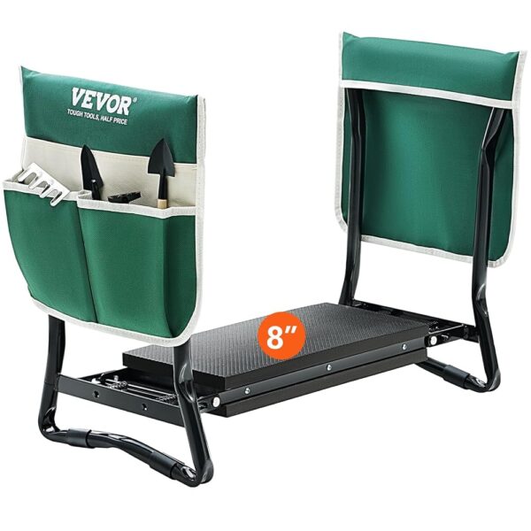 VEVOR Folding Garden Kneeler and Seat Heavy Duty, Widened 8" EVA Foam Pad, Portable Garden Stool with Tool Bags, Gardening Bench to Relieve Knee & Back Pain, Great Gifts for...