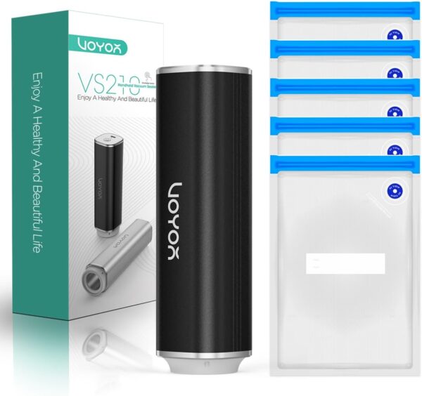 VOYOR Handheld Vacuum Sealer Portable & Cordless Vacuum Sealer Kit with Vacuum Bags Automatic Vacuum Pump for Food Preservation Type-C Charging and Long Lasting Food Vacuum...