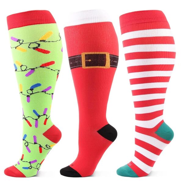 Wide Calf Compression Socks for Women & Men Extra Large Size Support Socks for Nurses Running Pregnant Travel, 15-20 mmHg