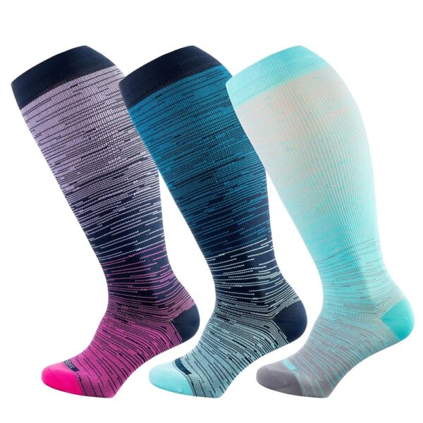 Wide Calf Compression Socks for Women & Men Extra Large Size Support Socks for Nurses Running Pregnant Travel, 15-20 mmHg