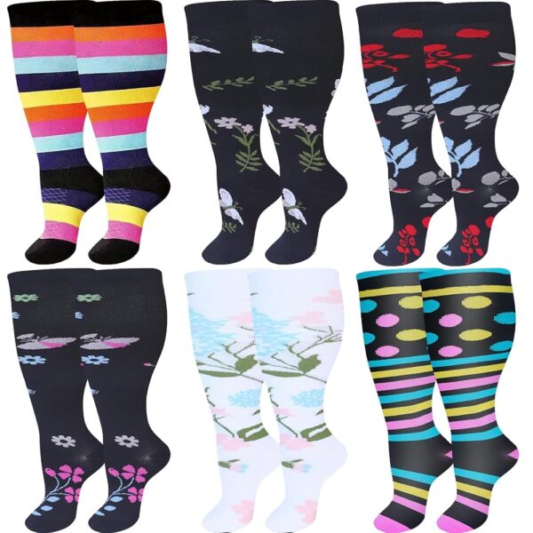 Wide Calf Compression Socks for Women Men,Large Plus Size Compression Socks Support for Nurse Pregnant