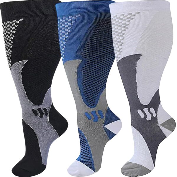 Wide Calf Compression Socks for Women Men,Large Plus Size Compression Socks Support for Nurse Pregnant