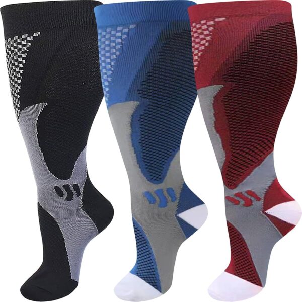 Wide Calf Compression Socks for Women Men,Large Plus Size Compression Socks Support for Nurse Pregnant