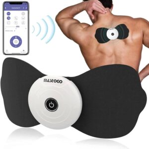 Wireless TENS & EMS Unit Back Pain Relief Massager - APP Controlled Bluetooth EMS Muscle Stimulator Machine for Back Shoulder Leg Neck Pain Relief (Black)