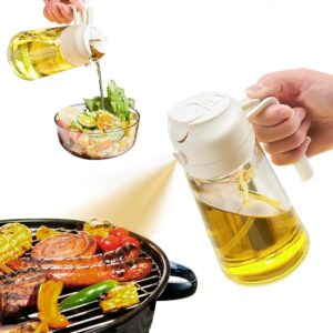 YARRAMATE Oil Sprayer for Cooking, 2 in 1 Olive Oil Dispenser Bottle for Kitchen, 16oz/470ml Premium Glass Oil Bottle, Food-grade Oil Mister for Air Fryer, Salad, Frying, BBQ...