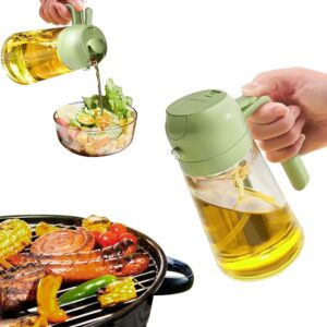 YARRAMATE Olive Oil Dispenser Bottle for Kitchen，2 in 1 Oil Sprayer for Cooking, 16oz/470ml Glass Oil Spray Bottle with Pourer, Food-grade Oil Mister for Air Fryer, Salad,...