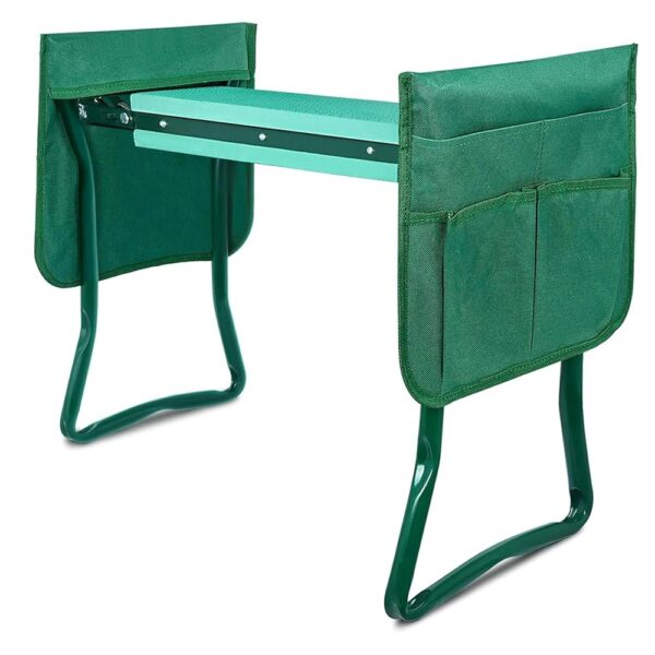 YSSOA 2024 New Garden Kneeler and Seat, Foldable Kneeling Bench, Hold Up to 330lb, with Sturdy Soft EVA Foam Pad and 2 Tool Pouch for Gardening, Fishing, Camping, Green